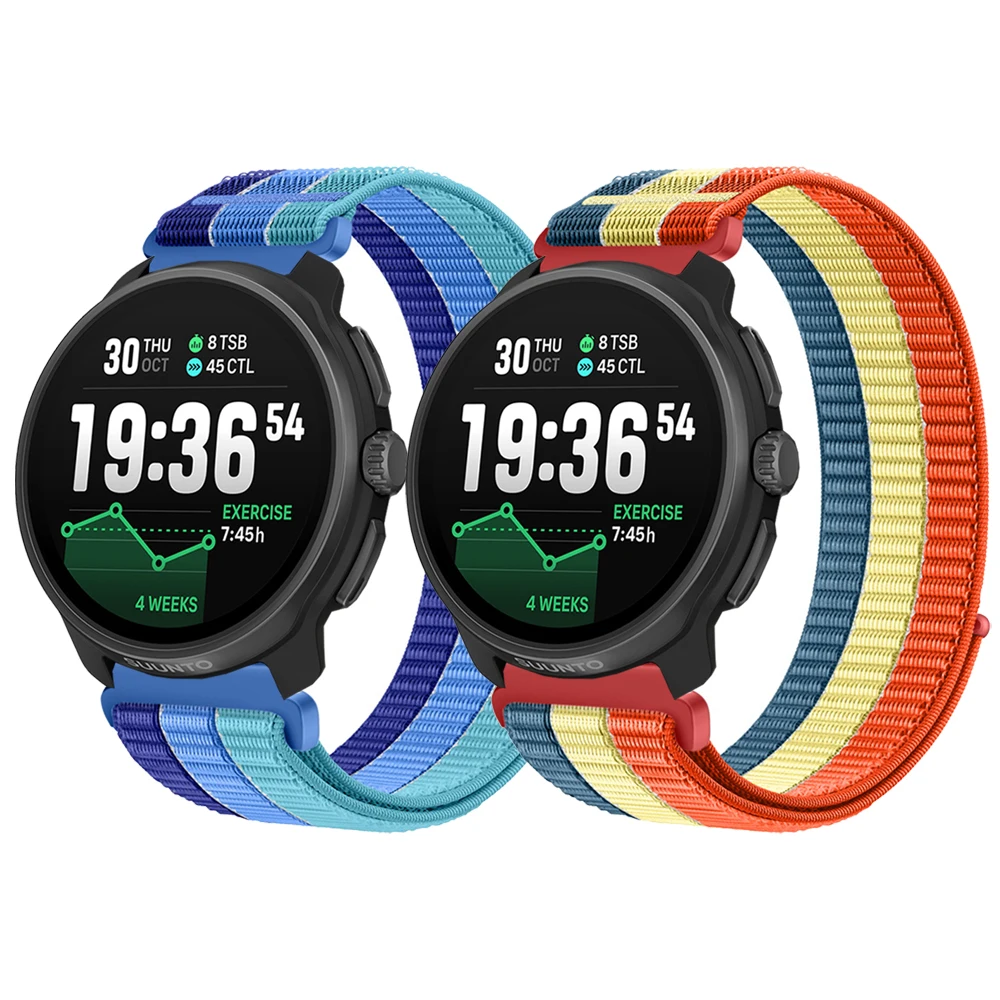 22mm Nylon-Schlaufenarmband für Suunto Vertical 2 / RACE S / Run / Ocean Stoffband für Suunto 5 9 Peak Pro Ersatz-Uhrenarmband