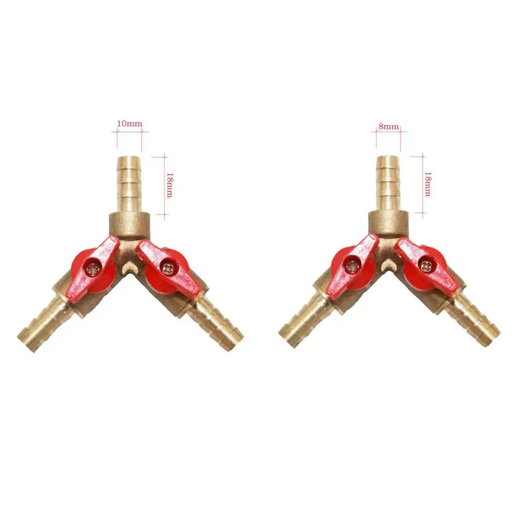 3 Way Brass Barbed Ball Valve Strong Durable Shut Off Oil Water Gas Hose Clamp for Petrol Hose Irrigation