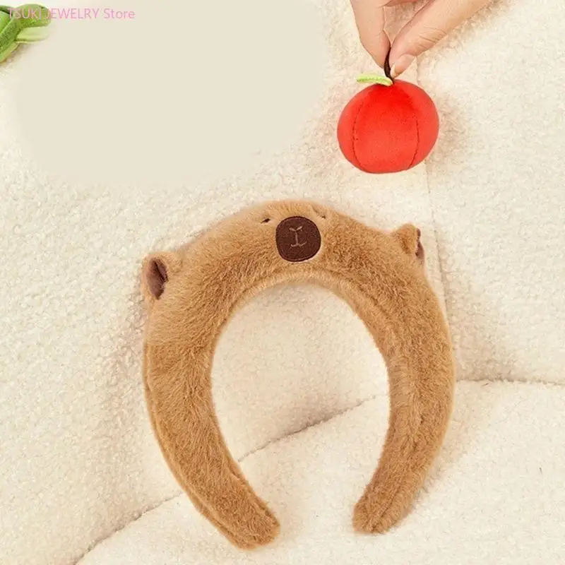 62KE Christmas Live Broadcast Capybara Hair Hoop Girls Makeup Carnivals Hair Decors