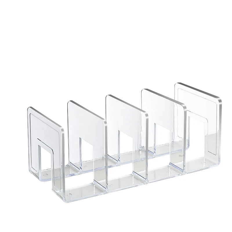 Desktop Book Stand Acrylic Transparent Student Book Organizer Office Stationery Bookshelf High Quality Bookends Home Bag Rack