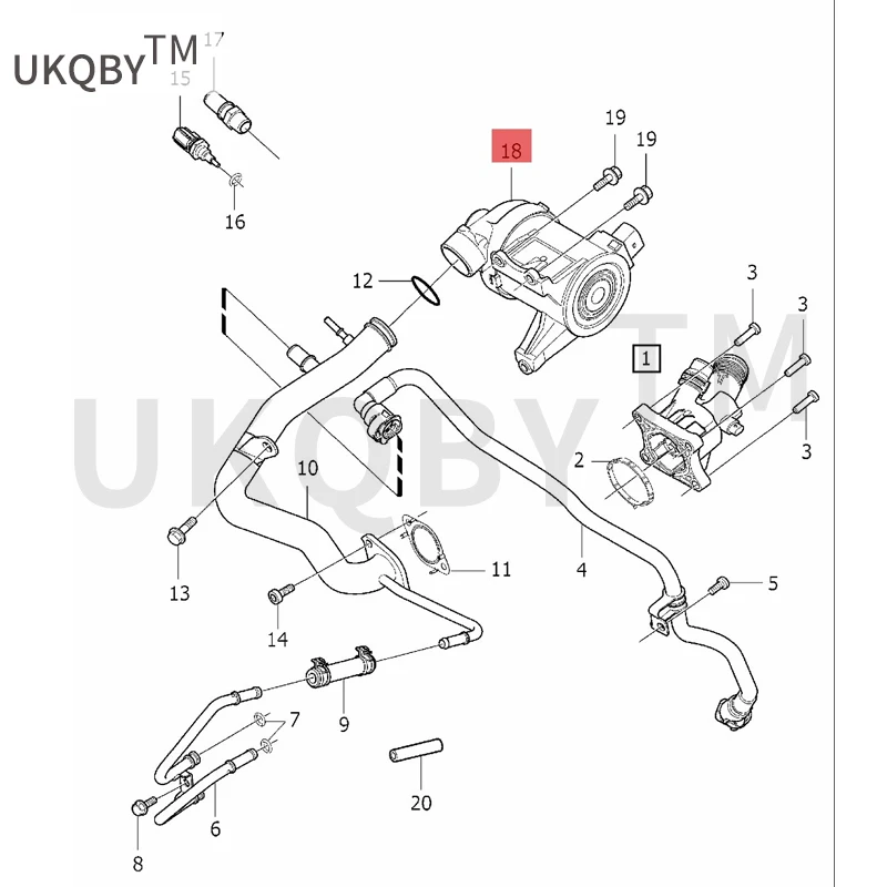 Suitable for Vo lv o XC 60 15 2 0T Coolant pump water pump Coolant pump water pump