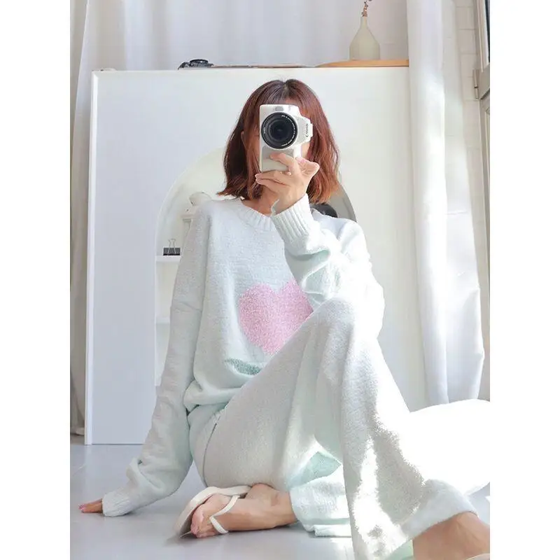 

New Hot Tulip Pajamas Set Coral Fleece Women Home Wear Autumn Winter New Ins Style Thickened Warm Internet Celebrity Homewear