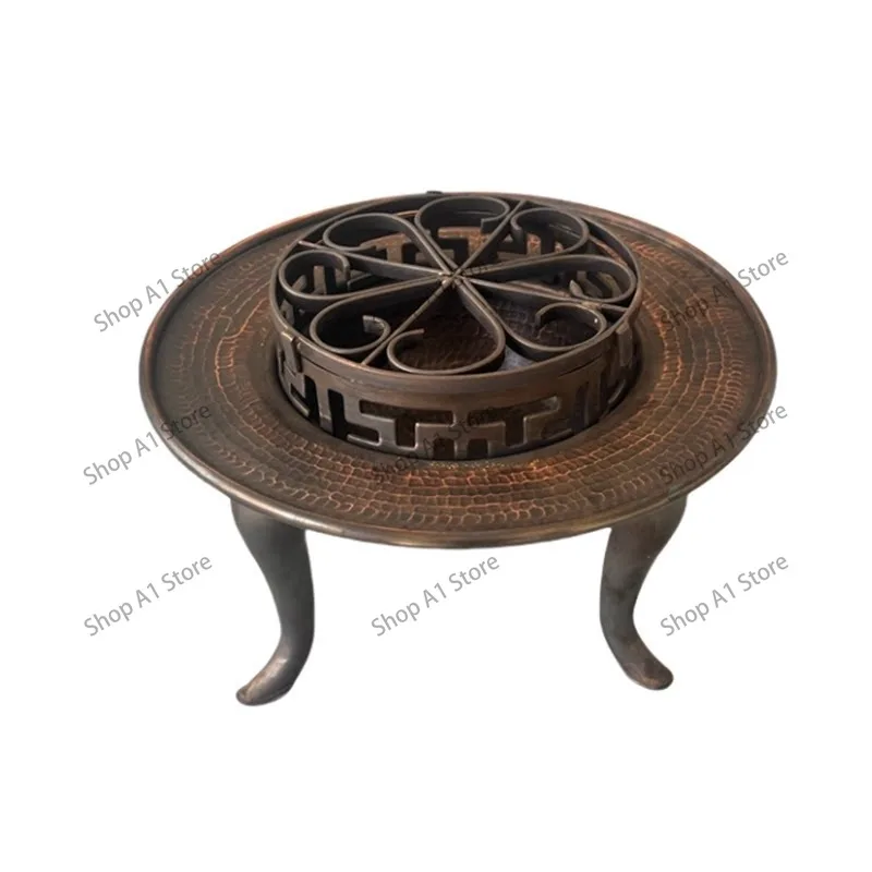 Copper thickened tea stove, copper stove, thickened charcoal small roasting brazier, purely handmade tea stove, copper stove