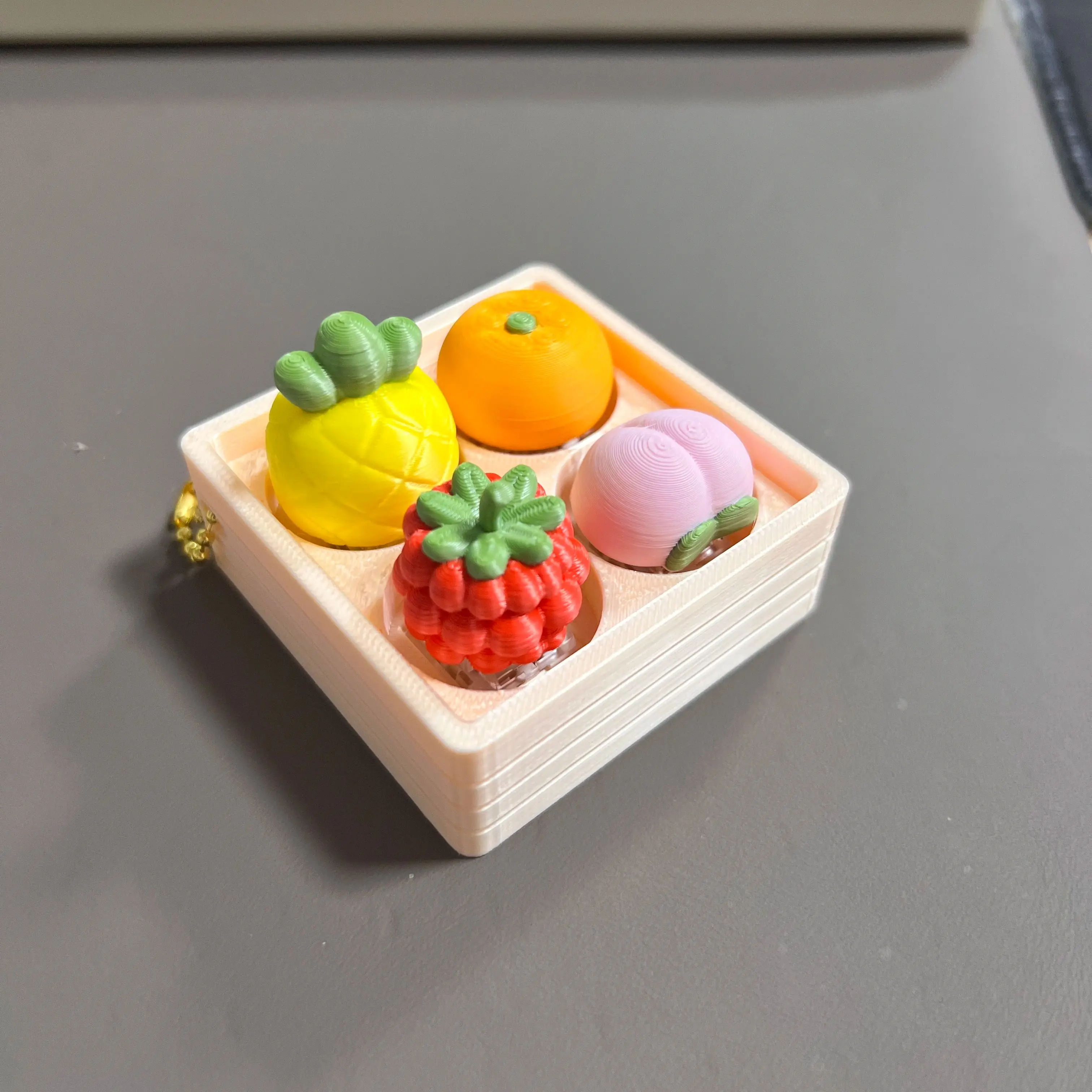 3D Printing Keychain - Keyboard Fidget Clicker 6 Keys 3D