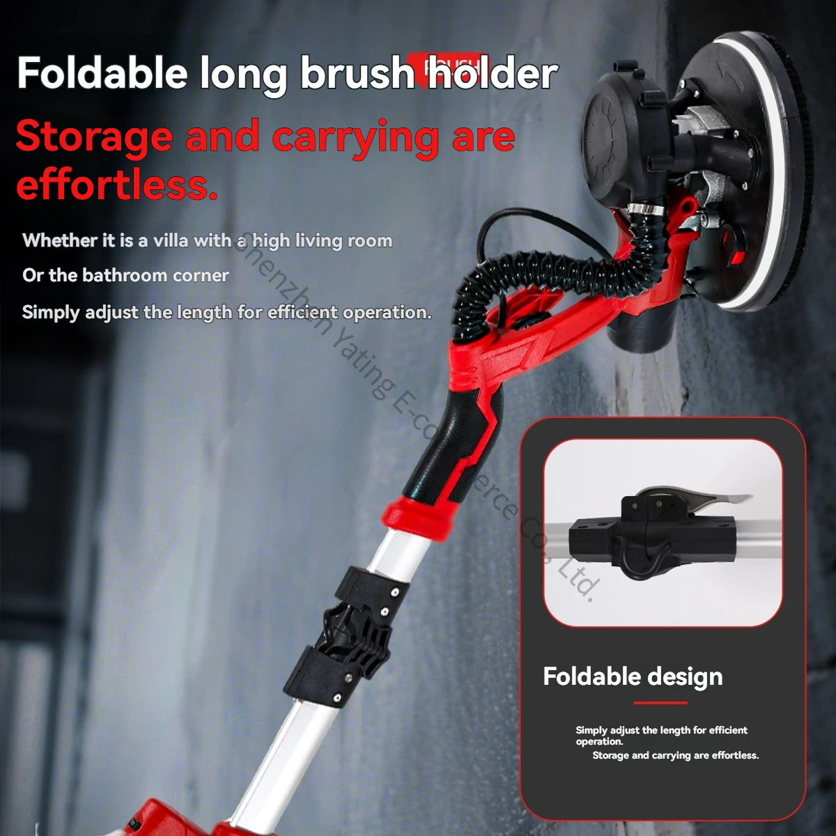 Foldable Wall Polishing Machine with Light, Self-priming Putty, Powder Wall Sandpaper Polishing Tool, Small Sandpaper Machine