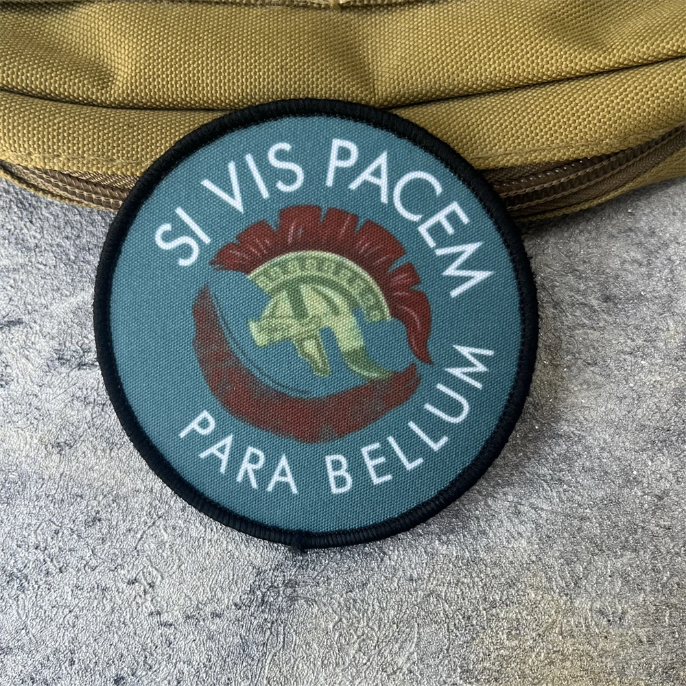 Si Vis Pacem Parabellum Printed Hook and Loop Backpack Sticker for Clothing Tactical Morale Badge Patches Military Army Armband