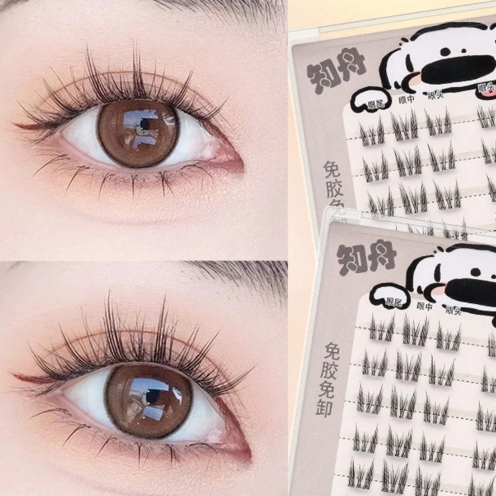 Fluffy DIY Self-adhesive Lash Clusters Wispy Reusable Glue Free Fake Lashes Extension Individual Adhesive False Eyelashes Women