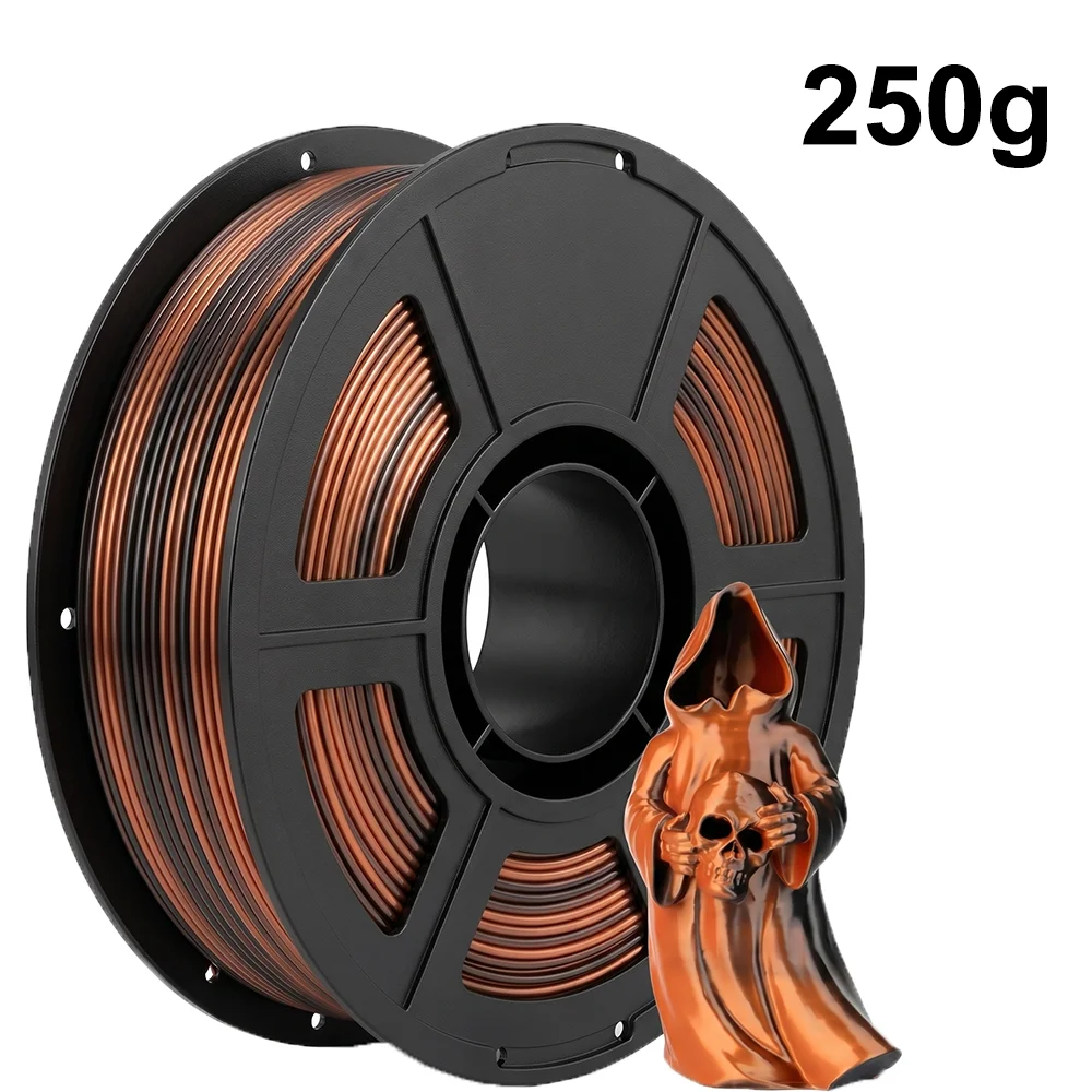 Two tone 3D Printer Filament 250g PLA silk black copper Filament 1.75mm Dimension Accuracy +/- 0.03mm, 3D Printing Filament