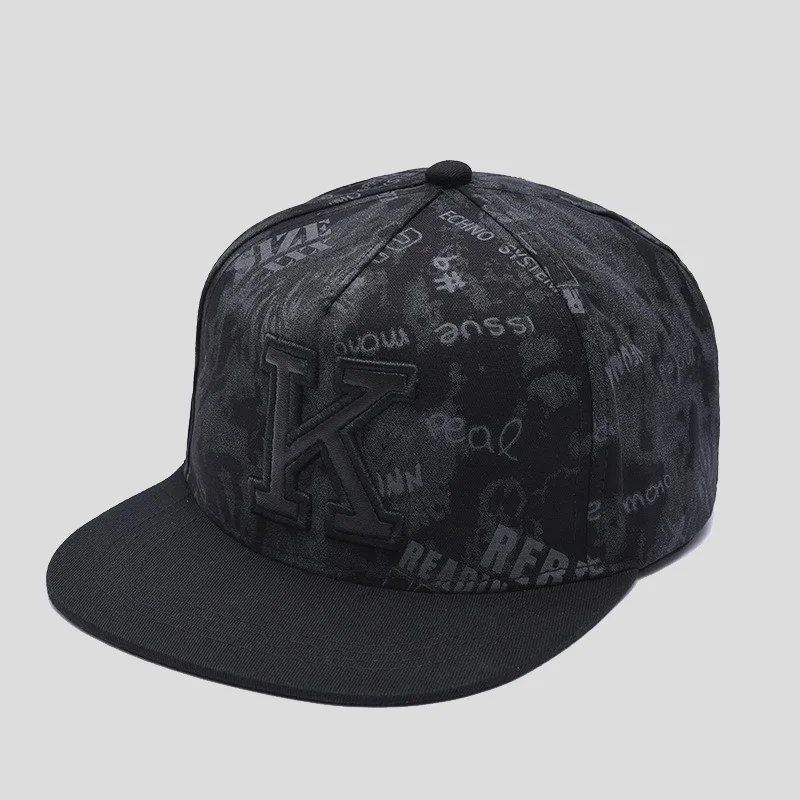 

Graffiti Embroidery Flat Brim Baseball Cap Retro Hip Hop Unisex Adjustable Sun Hat for Outdoor Streetwear