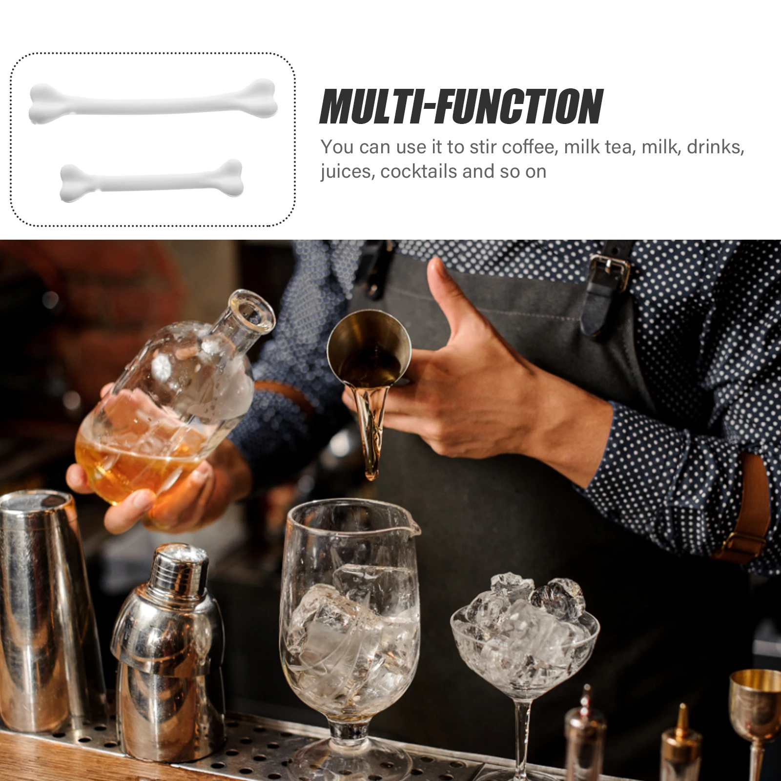 

50 шт., стержни для перемешивания в форме кости, палочки для коктейлей на Хэллоуин, эргономичная мешалка для вина для напитков для домашнего бара, декор отеля, компактный