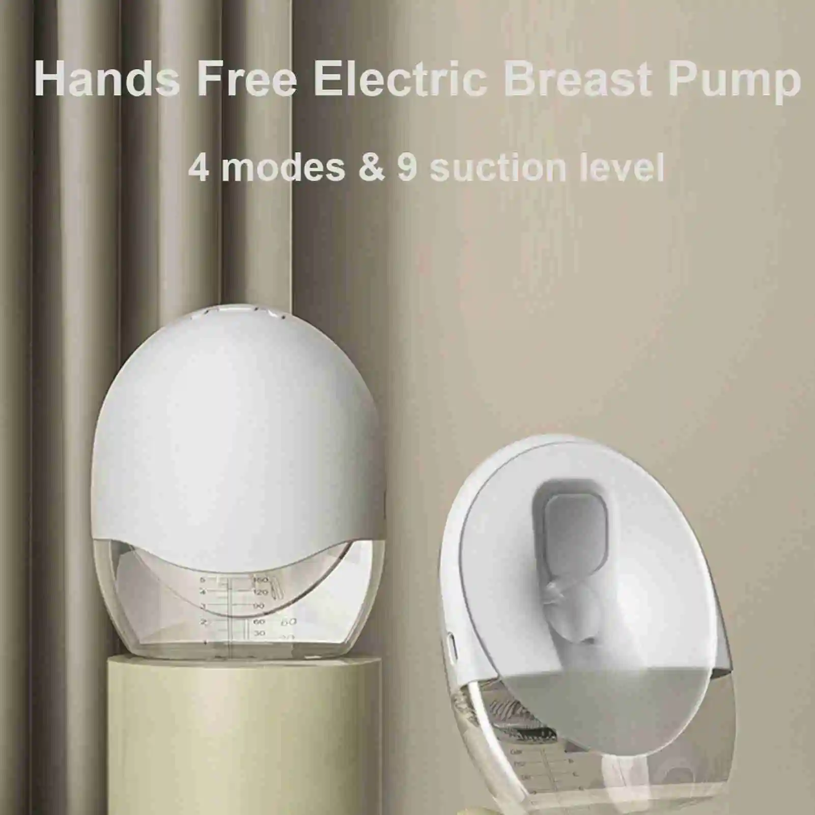 Extractor de leche portátil, Extractor de leche eléctrico manos libres con pantalla LED para lactancia materna, 4 modos, 9 niveles de succión, poco ruido