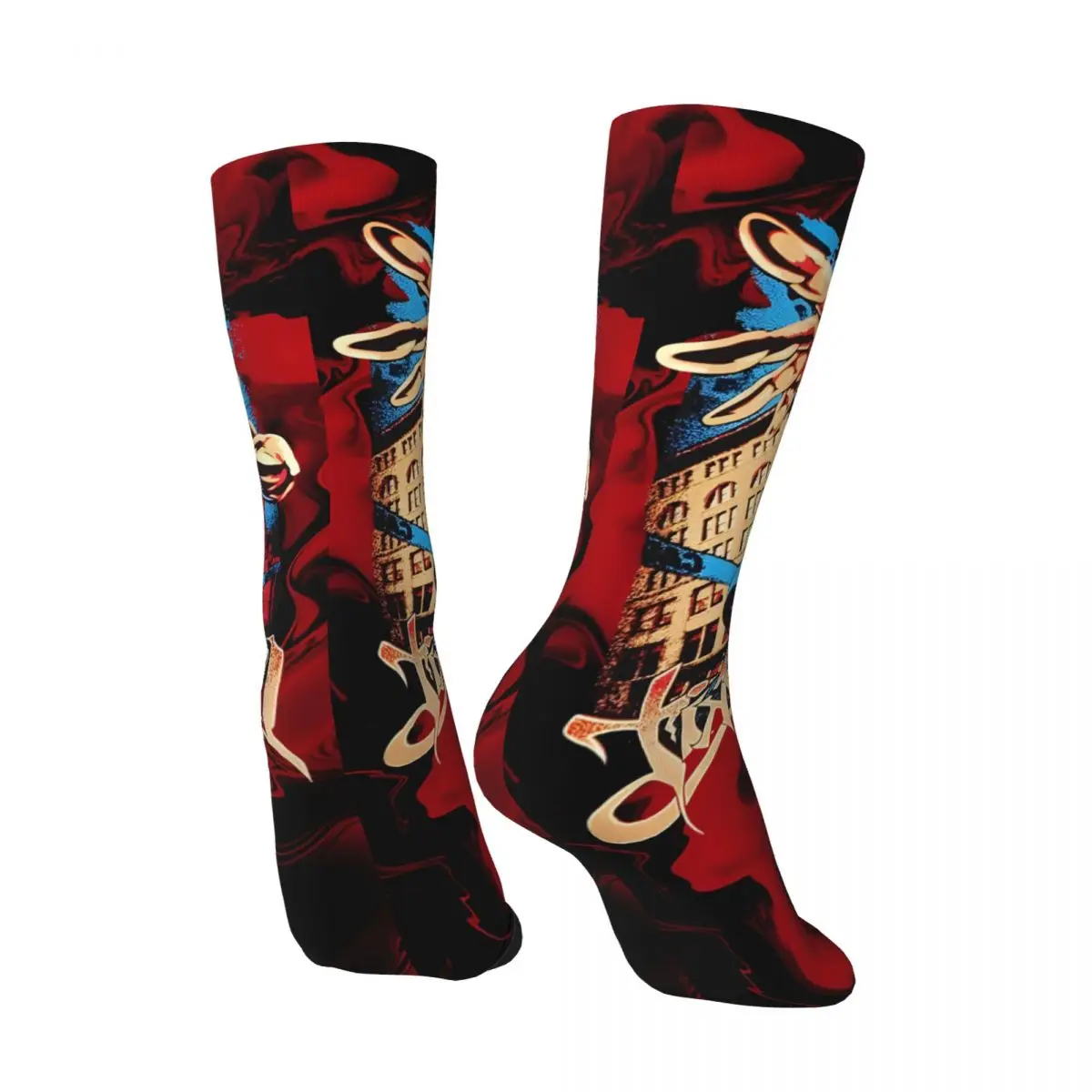 Crazy compression Rap Sock for Men Vintage Limp Bizkit Quality Pattern Crew Sock Novelty