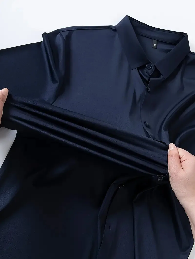 

New men's high-stretch long-sleeved shirt, anti-wrinkle, non-stretching, breathable, business and fashionable men's clothing