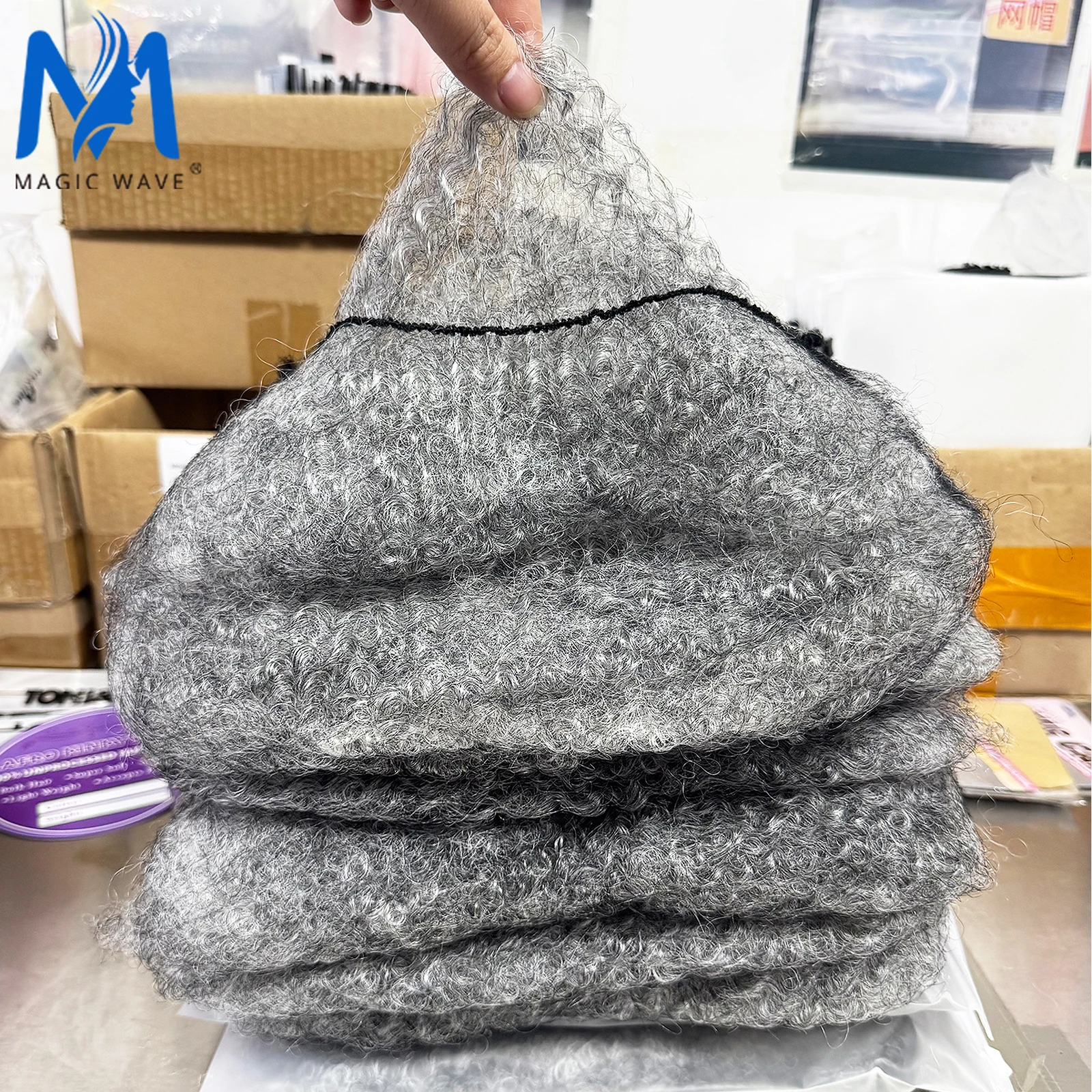 20inch 50gram/pack Grey Afro Kinky Human Hair Bulk Micro Twist Braiding QVR Afro Kinky Human Hair Bulk Dreadlock Loks Extensions
