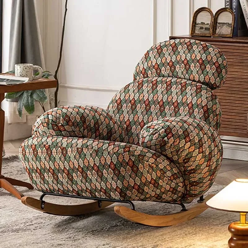 #   Gran oferta, silla reclinable ergonómica de madera para sala de estar, lectura, mecedora nórdica, cómoda y móvil, Sillon reclinable F