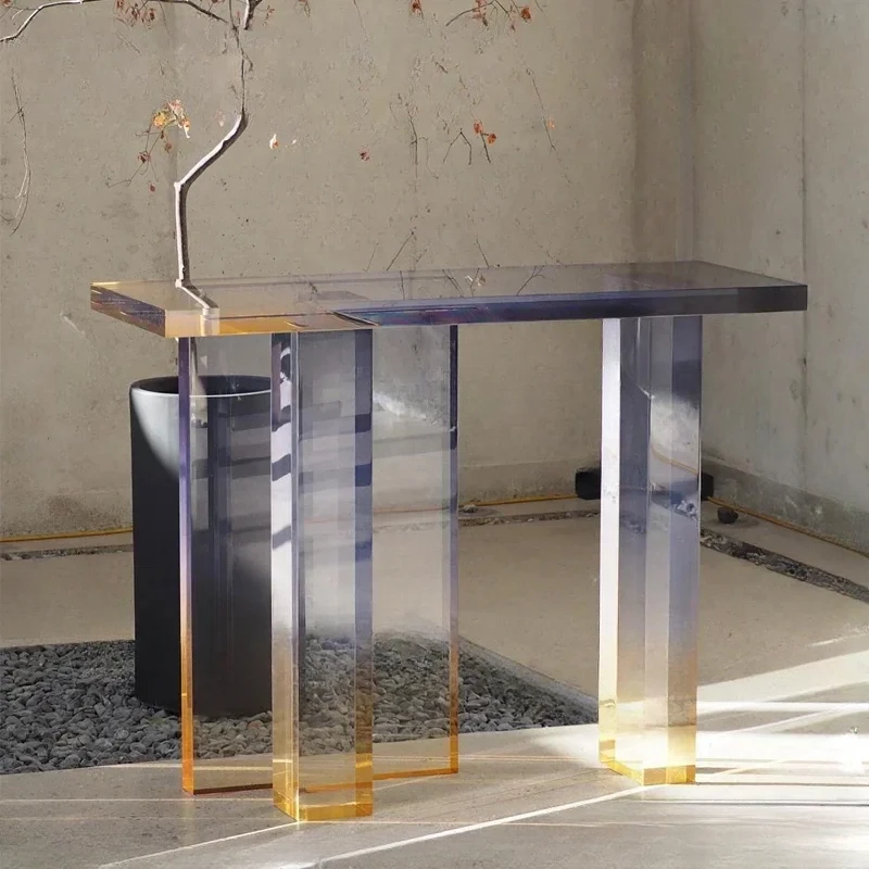 Acrylic Custom Transparent Gradient Color Console Tables Simple Home Console Wall Storage