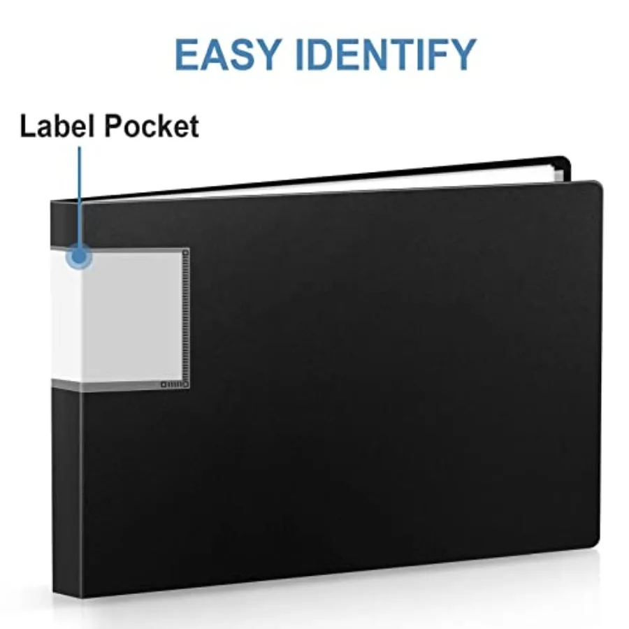 مجلد منظر طبيعي 8.5 × 11 بأكمام 40 جيبًا يعرض كتاب عرض 80 صفحة 8.5 بوصة × 11 بوصة حجم الحروف ورق أفقي