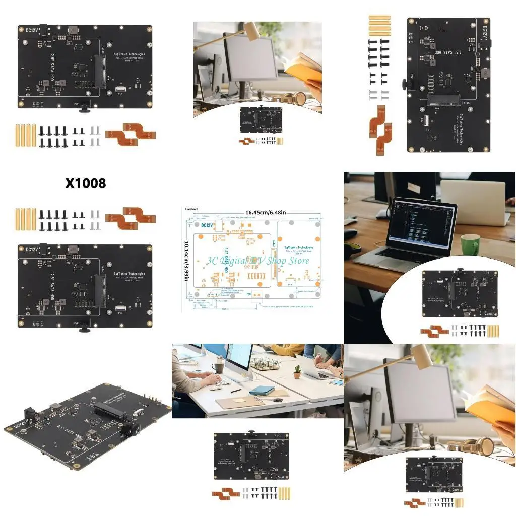

E74D x1008 PCIE2.0 Обновления платы за двойное расширение для RPI 5 Усовершенствование хранения для 3,5 "HDD 2,5" SSD