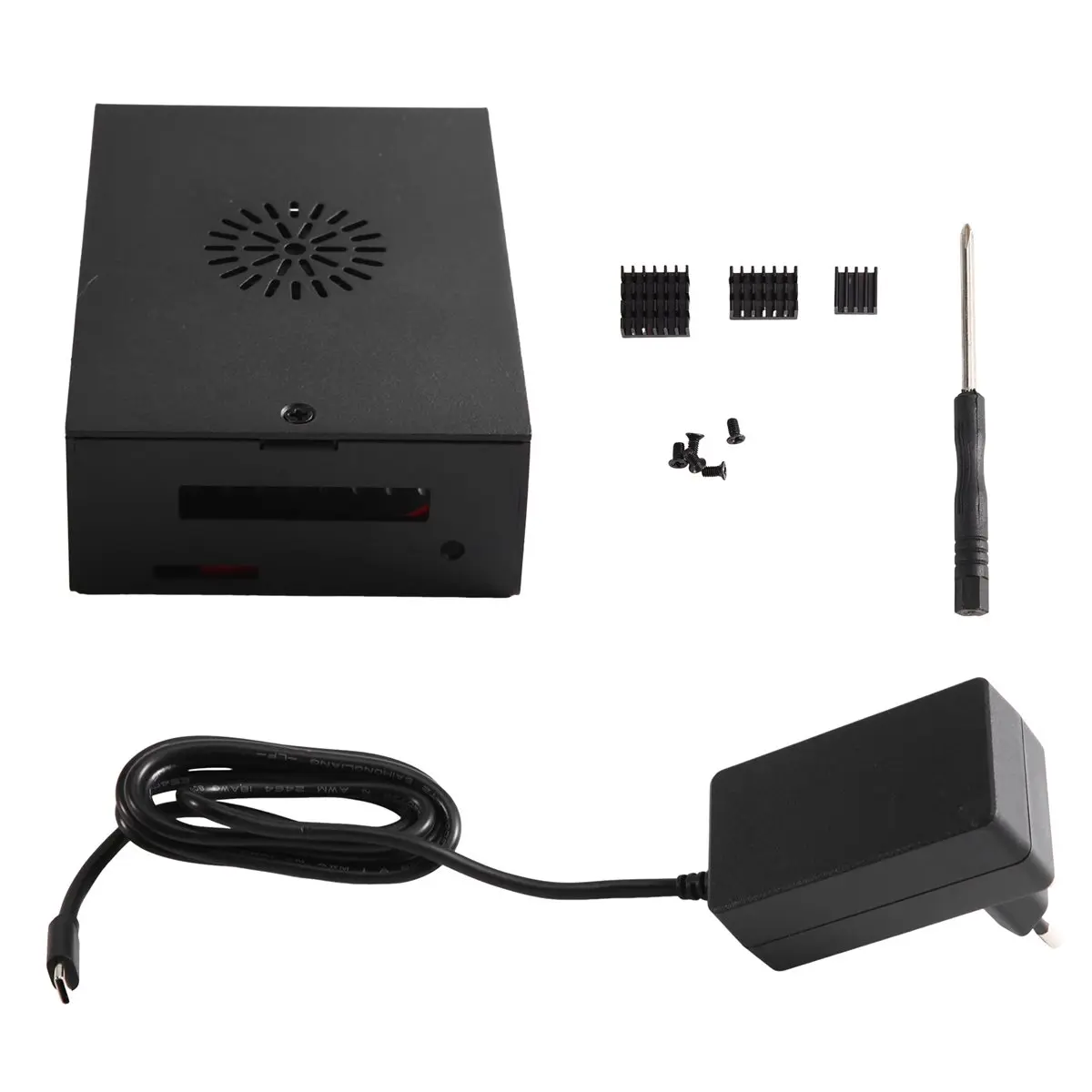 HDL For 4PRO Metal Case Enclosure for 4PRO Compatible Expansion Board Fan Active Cooling EU Plug