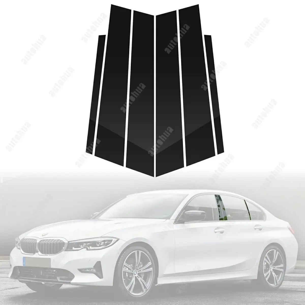 

Door Pillar Post Trim For BMW 3 Series F30 2013-2019 Side Door Pillar Post Anti Scratch Glossy PC Stickers Cover Moldings 6-pcs