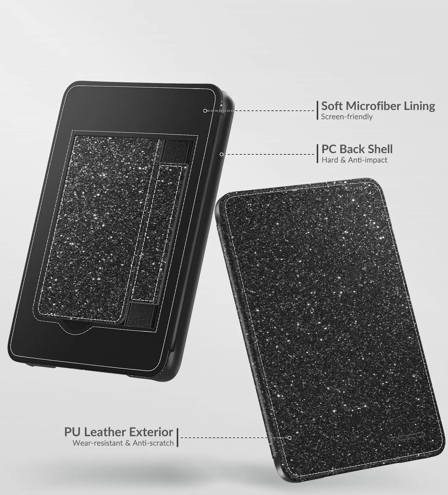 Case for 6" Kindle(11th Generation 2024/2022 Release), Lightweight PU Leather Cover Stand Shell with Hand Strap Auto Wake/Sleep