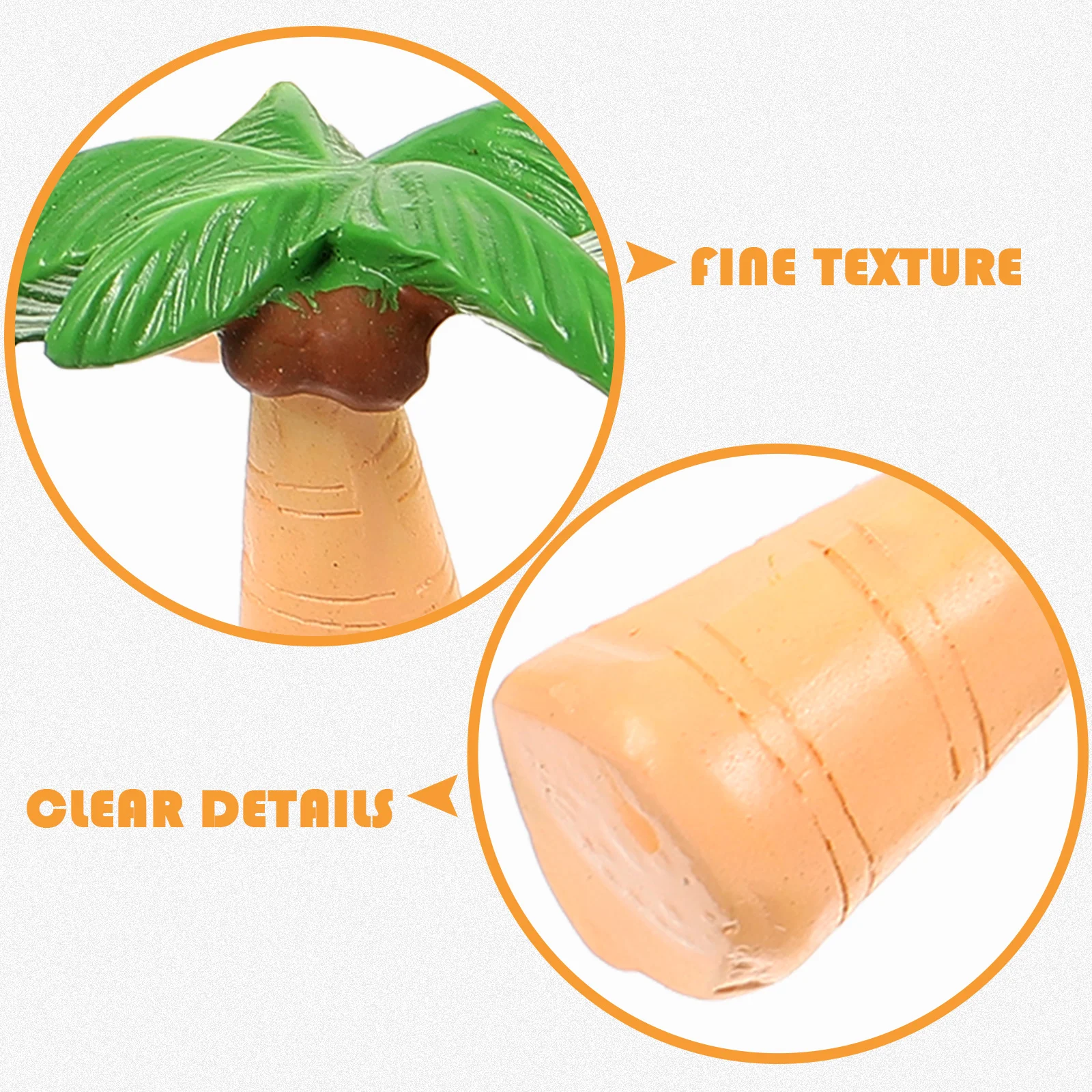 

10pcs Miniature Coconuts Tree Mini Landscape Decor Beach Tree Adornments House Ornament Fake Mini Trees Lightweight Greenery