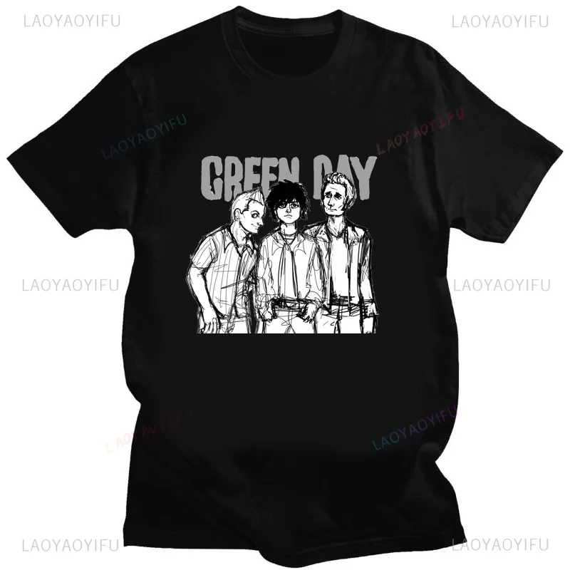 Green Day 남녀공용 오버사이즈 티셔츠, 신기하고 재미있는 스트리트웨어, 편안한 티, 아메리칸 멍청한 앨범 커버, 여름