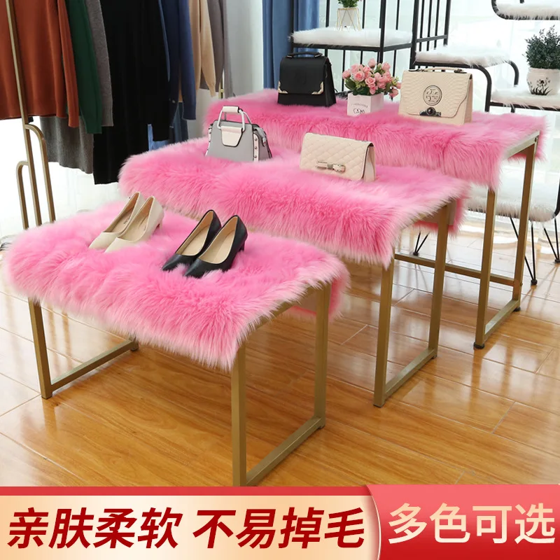 Long Plush Shaggy Rug Thick Soft Exhibition Stand Mat Non-slip Display Floor Carpet for Shop Mall Showcase Decor