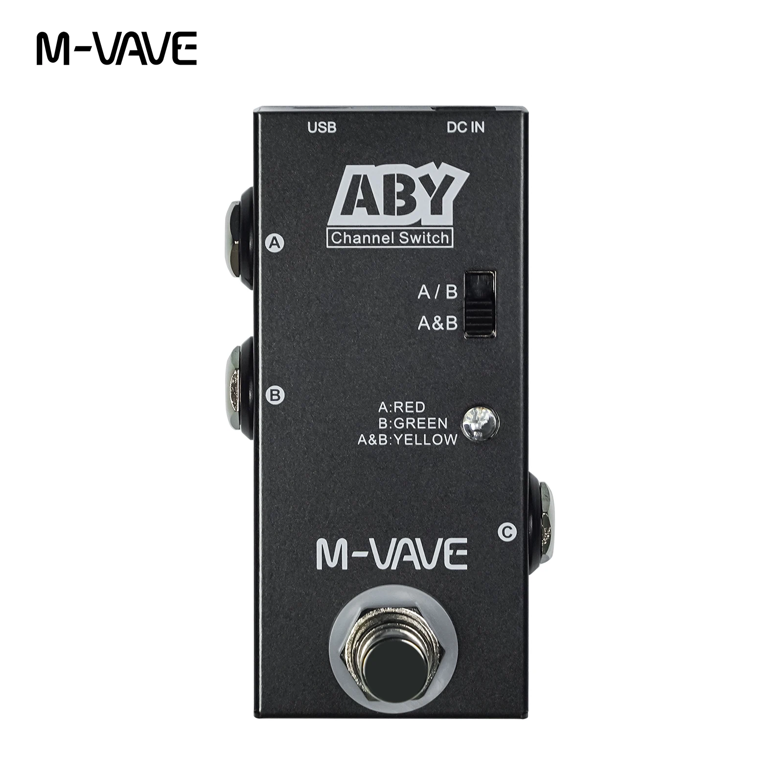 Professional ABY Line Selector, M-VAVE True Bypass A/B/Y Switch for Guitar & Bass, Stage Use
