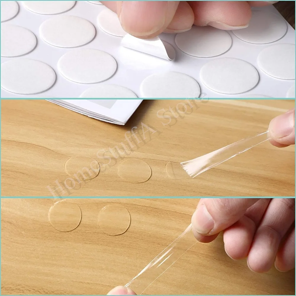 50 Dot 1/1.5/2cm Adhesive Double Sided Tape Stickers Removable Round Sticky Tack No Trace Small Stickers for Festival Decoration