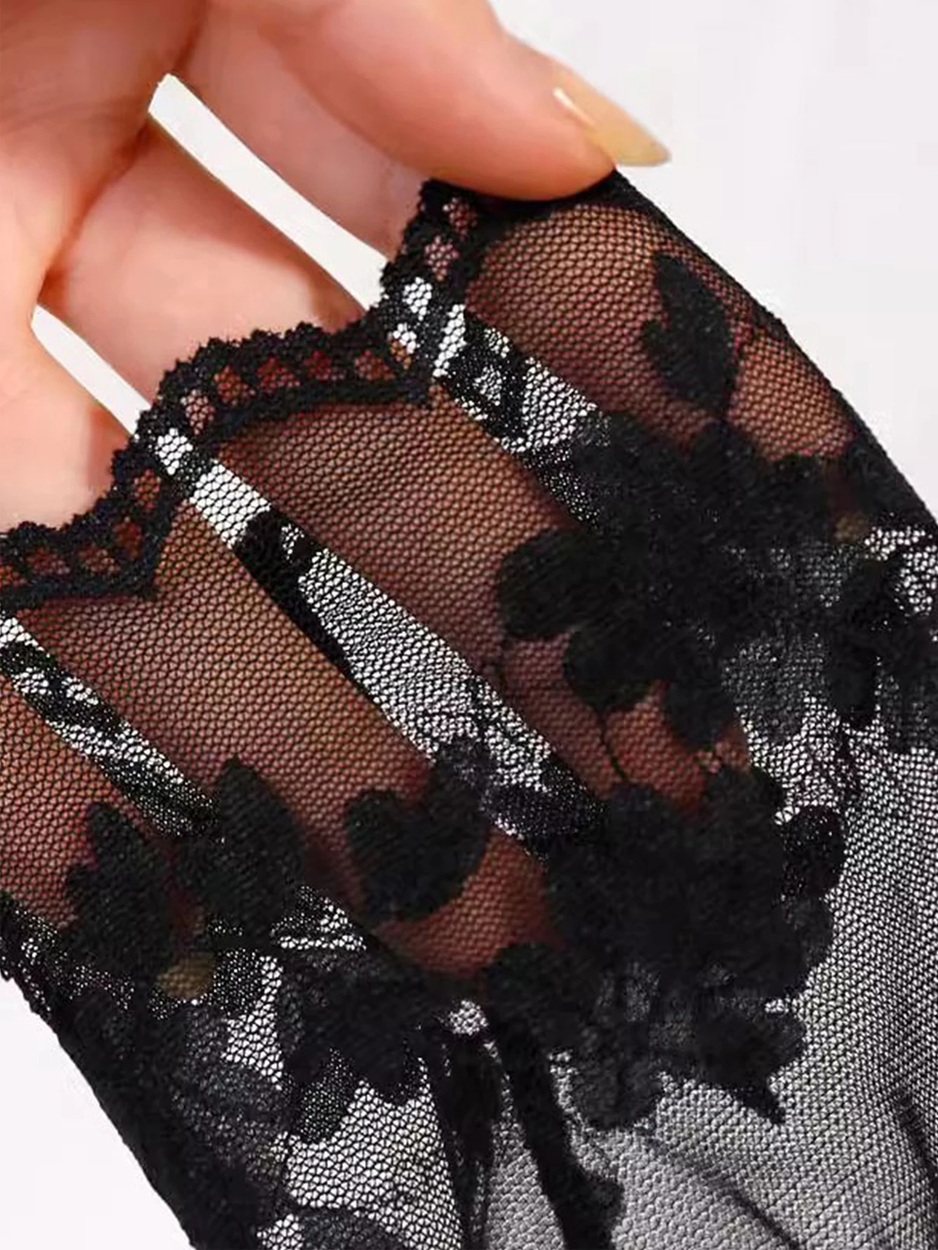 5 Pairs Summer Women  Transparent Lace Bottom Short Socks Flower Soft Comfortable Sweat Absorbing Breathable Casual  Ankle Socks