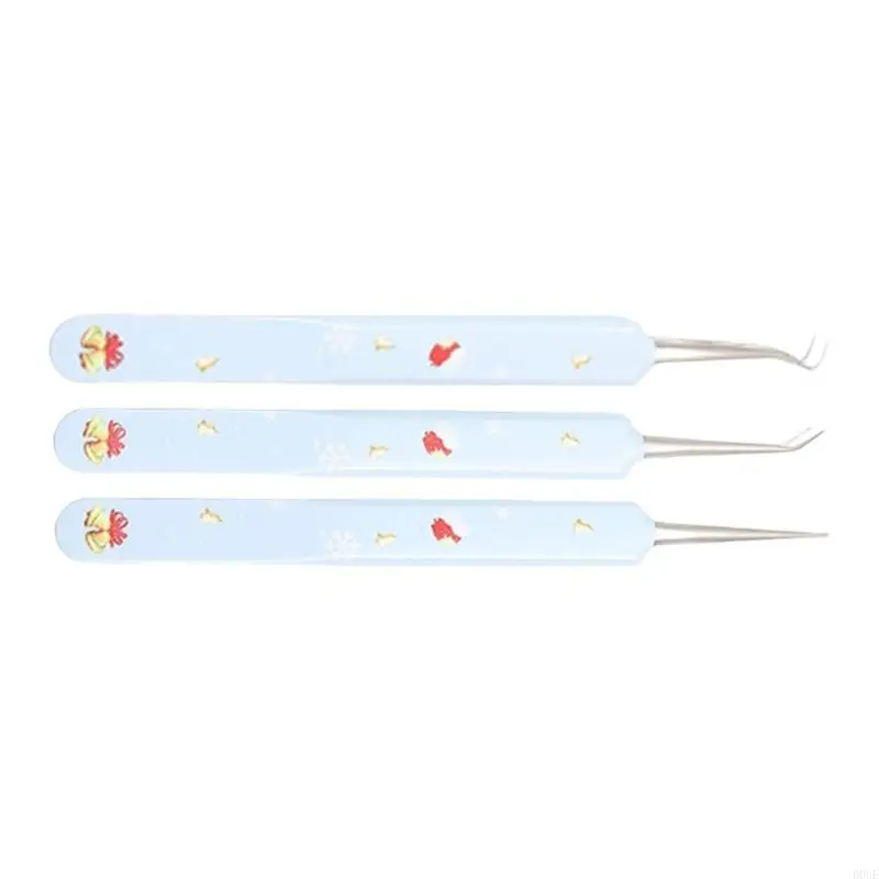 D0Ue 3 PCS Tiptes tête noire retrait d'acné Extracteur tête noire Tweezers pour routine quotidienne soins