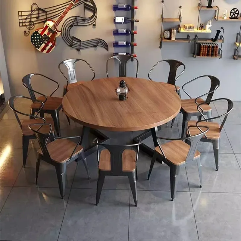 Round Kitchen Dining Table Luxury Oilproof Modern Conference Tables Restaurant Space Saving Juegos De Comedor Trendy Furniture