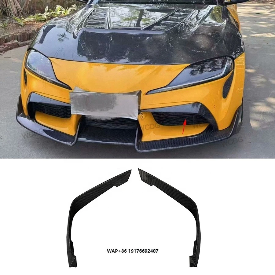 

ForToyota Supra A90 A91 Mk5 2019+ AO Style Carbon Fiber Front Bumper Air Vents Upper Splitters Canards Fin Trim Car Bodykit