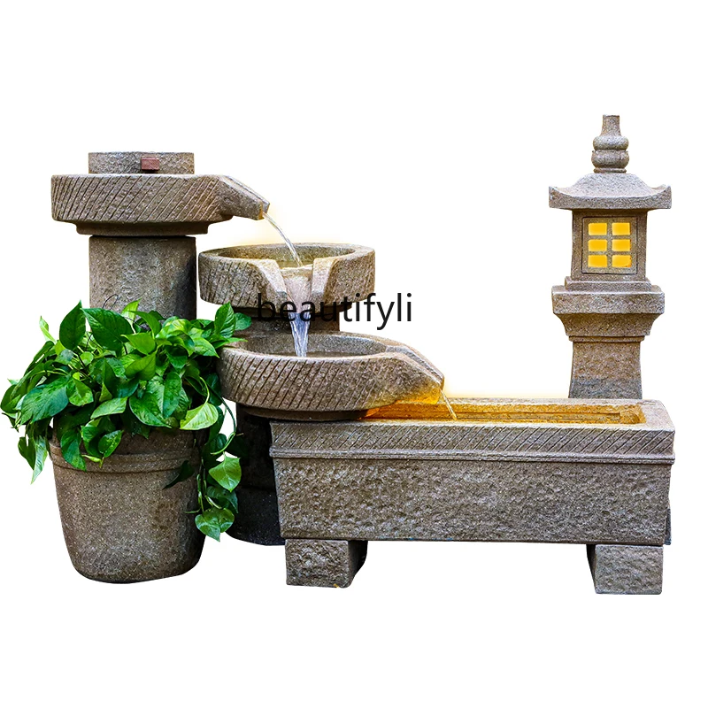 

TT Chinese Courtyard Artificial Mountain and Fountain Fish Pond Large Outdoor Flower Garden Landscape Decoration