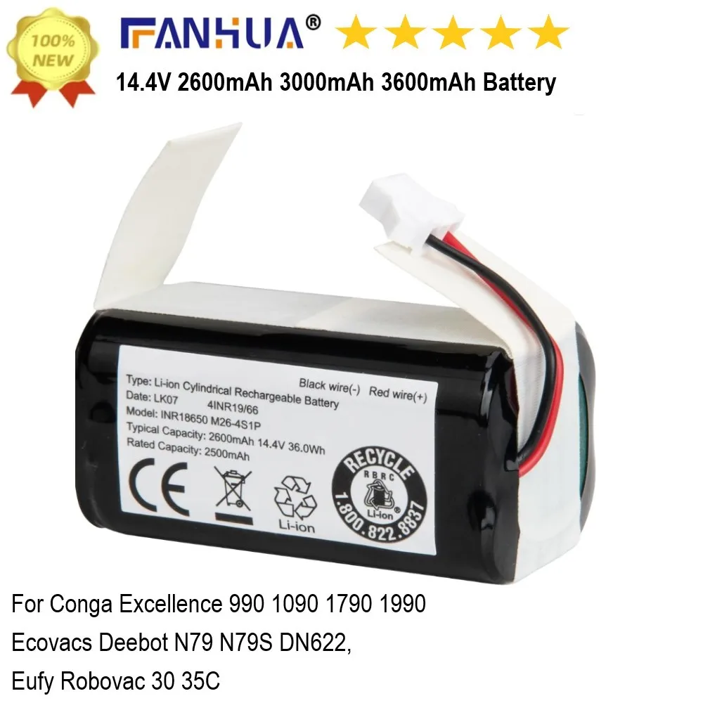 Battery Replacement for Eufy RoboVac Robot Vacuum 11S, 11S Max, 15C, 25C, 30C, 35C, G10 Hybrid, G20, G30, G32 Pro, G40, G40+