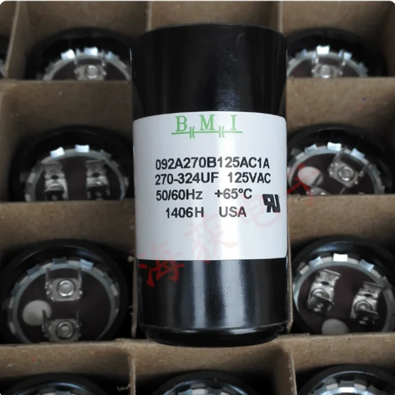 BMI 270-324UF 125VAC compressor starting capacitor 092A270B125AC1A from the United States