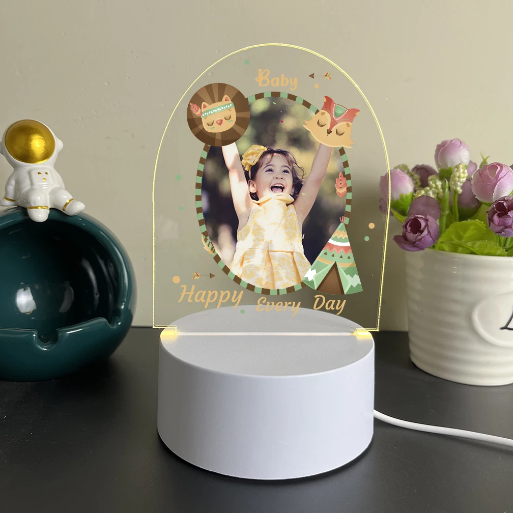 

Personalized Custom BABY Modern Night Light Kids Toy 3D Night Light With Crack Basebirthday Gift Children'S Lamp