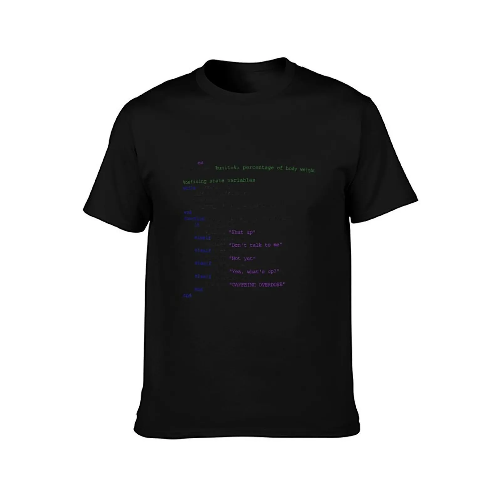 تي شيرت Matlab Engineer Coffee للرجال، قمصان بيضاء مع تي شيرت مطبوع