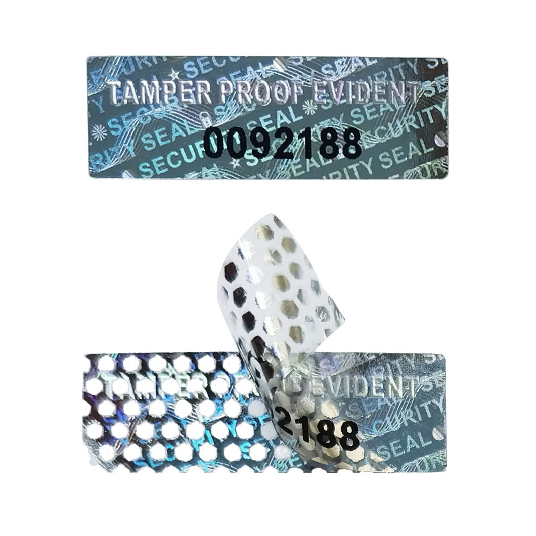 

Tamper Proof Evident Holographic Stickers Security Seal Hologram Labels Genuine Warranty Unique Serial Number Anti-Fake Sticker