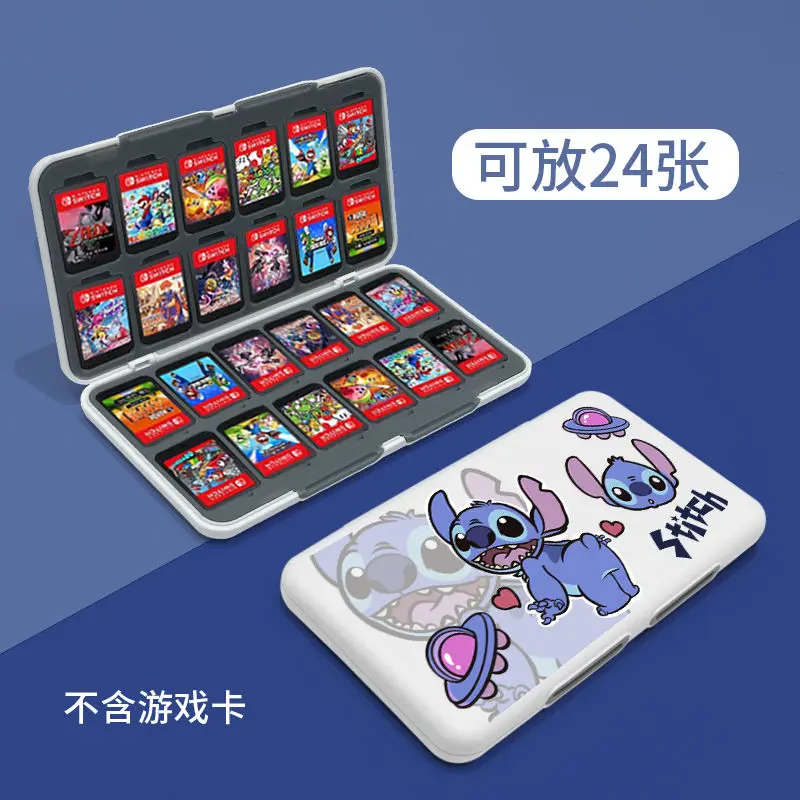 Disney Stitch 24 in 1 Game Card Case Holder for Nintendo Switch Magnetic Cartridge Box for Switch Oled Game Card Box Accessories