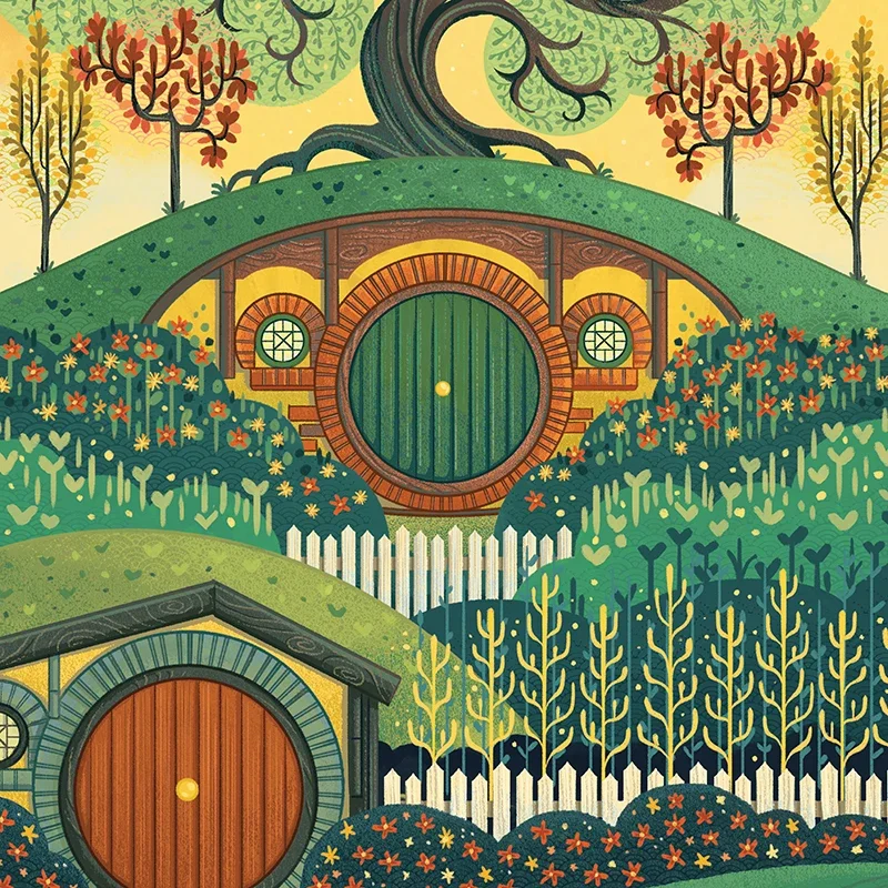 See Middle Earth Travel Posters Canvas Painting The Shire, Frodo, Bilbo Baggins Book Poster Vintage Prints Wall Picture Decor