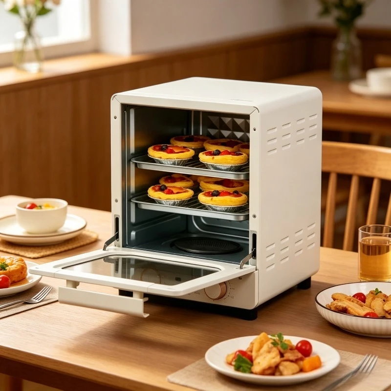 Large-Capacity 15L Household Electric Oven, Multi-Functional Three-Tier Vertical Egg Tart Oven