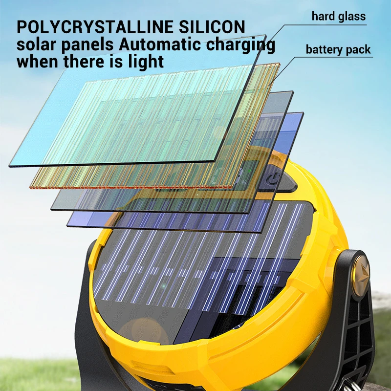 C5 Led Long Life Lighting Lamp Multi-Functional Cob Portable Lamp Solar Rechargeable Torch Tail Magnetic Tent Light Flashlight