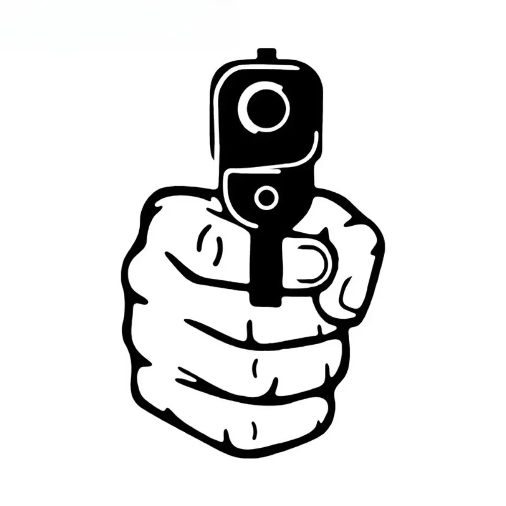 Funny Middle Finger Handgun Vinyl Car Stickers Scratchproof Decals for Car Van Window Laptop Phone DIY Decor Accessories 4