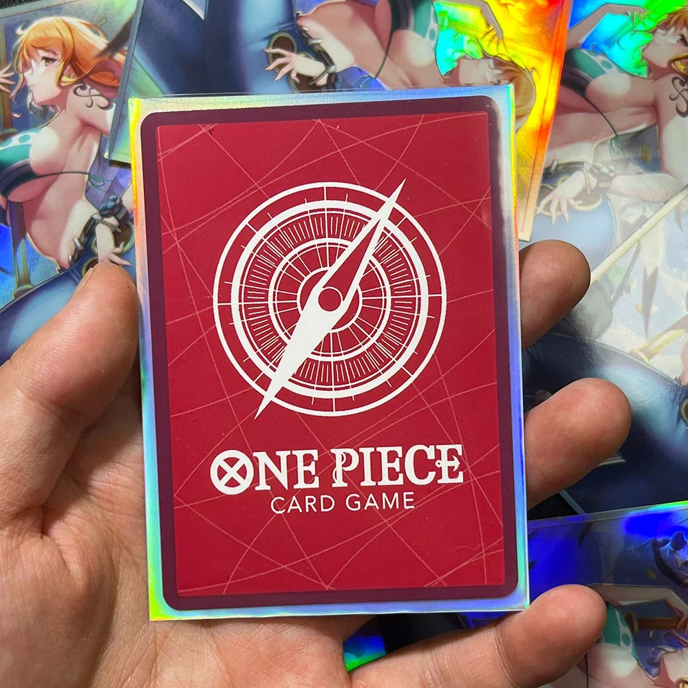 ONE PIECE 60PCS Holographic Anime Cards Sleeve Nami OPCG Foil Trading Card Protectors Shield Outer Cover Magic MTG/PKM 67x92mm