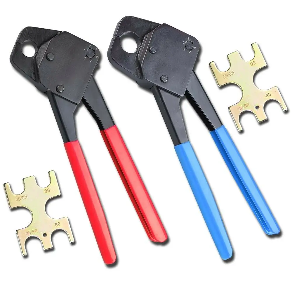 

1/2" 3/4" PEX Crimper Copper Ring Crimping Tool Kit with Go/no Go Gauge 2 Pack