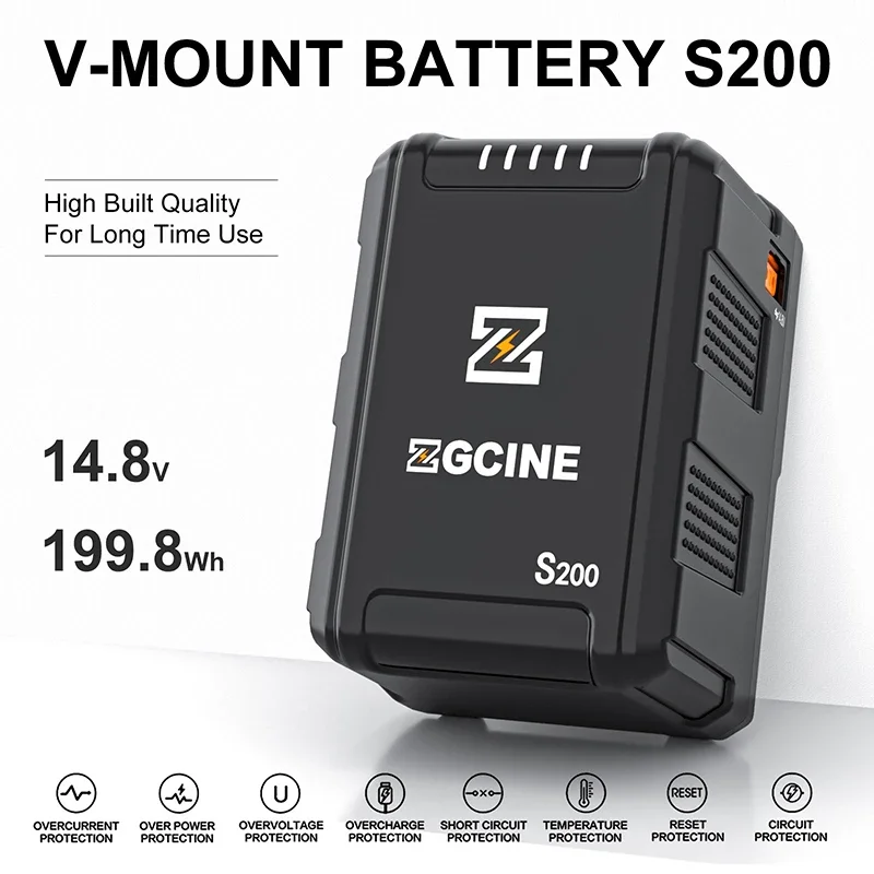 Imagem -03 - Zgcine-professional v Mount Battery Pack V-lock para Câmera Dslr Video Studio Light Smartphone Laptop Slider Gimbal Smartphone Zg-s200 S200