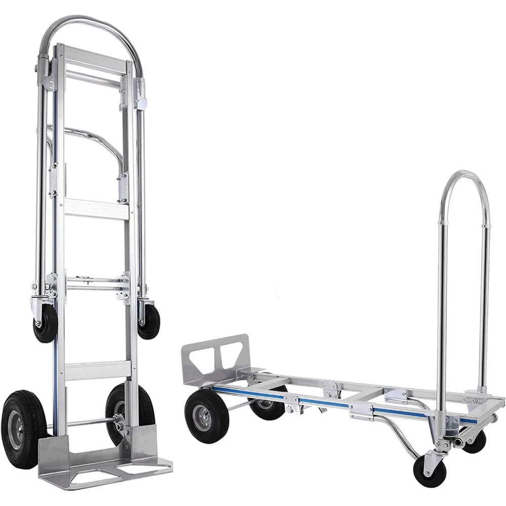 

Heavy Duty Aluminum Hand Truck, Industrial Convertible Hand Truck Dolly Large Size, Utility Cart Converts from Hand Truck