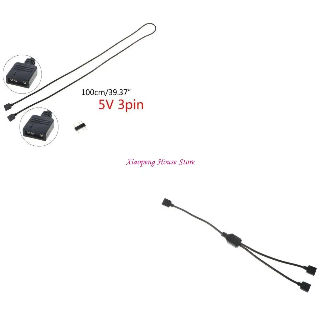 RGB Extension Cable 5V 3 Pin Cooling Fan Cable for Computer ATX for Ca 77JC